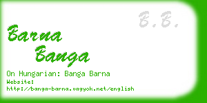 barna banga business card